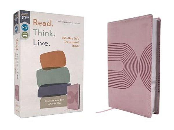 Niv, Read. Think. Live., Leathersoft, Pink, Comfort Print: 365-Day Niv Devotional Bible - Discover Your Part In God's Plan-..