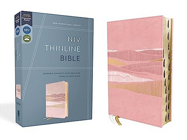 Niv, Thinline Bible, Leathersoft, Pink, Red Letter, Thumb Indexed, Comfort Print-..