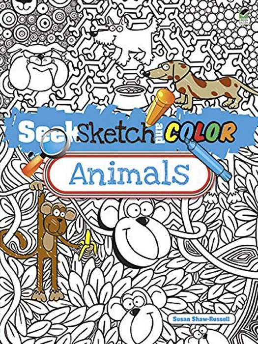 Seek, Sketch And Color Animals-..