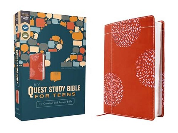 Niv, Quest Study Bible For Teens, Leathersoft, Coral, Comfort Print: The Question And Answer Bible-..