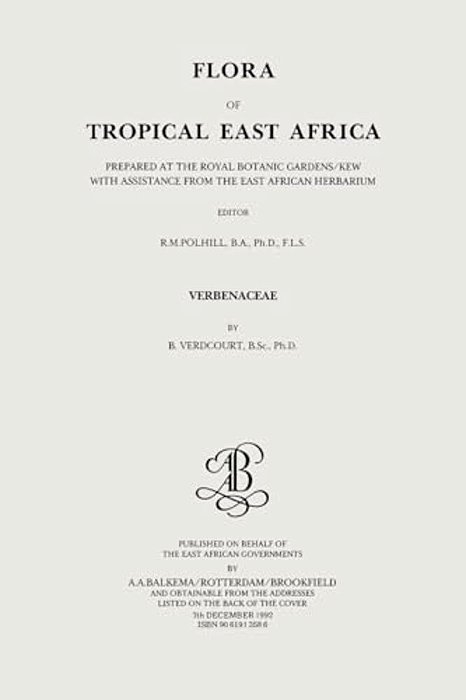 Flora Of Tropical East Africa - Verbenaceae (1992)-..