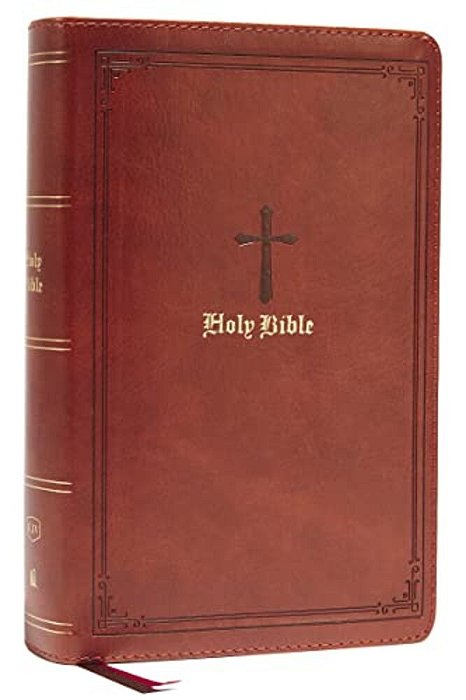 Kjv Holy Bible: Large Print Single-Column With 43,000 End-Of-verse Cross References, Brown Leathersoft, Personal Size, Red Letter, Comfort Print: King-..