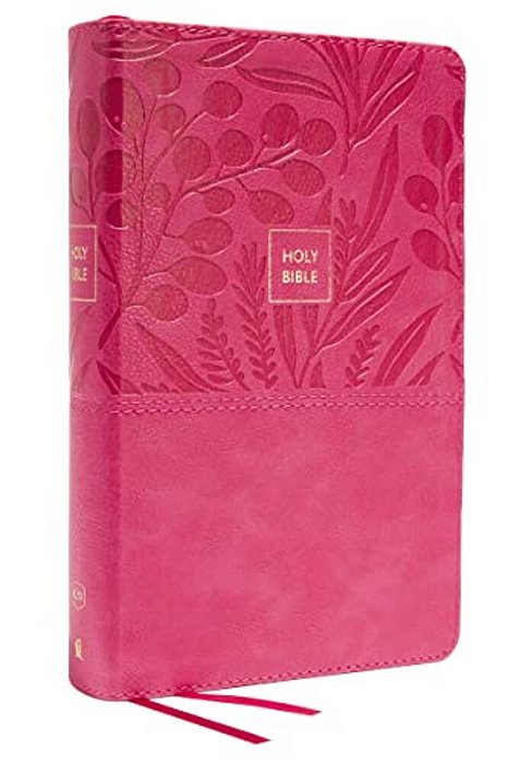 Kjv Holy Bible: Large Print Single-Column With 43,000 End-Of-verse Cross References, Pink Leathersoft, Personal Size, Red Letter, Comfort Print: King-..