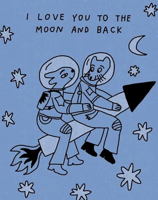 Humor US Greeting Cards: Love - I Love You To The Moon And Back (Pack Of 6)-..