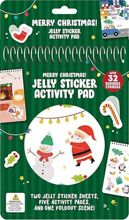 Merry Christmas! Jelly Sticker Activity Pad: With 32 Reusable Stickers, Two Jelly Sticker Sheets, Five Activity Pages And One Foldout Scene!-..