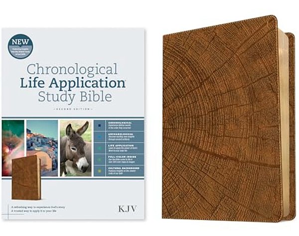 Kjv Chronological Life Application Study Bible, Second Edition (Leatherlike, Heritage Oak Camel)-..