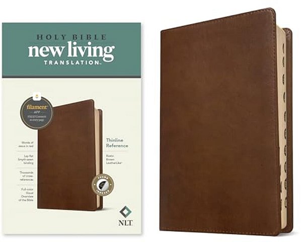 Nlt Thinline Reference Bible, Filament Enabled Edition (Red Letter, Leatherlike, Rustic Brown, Indexed)-..