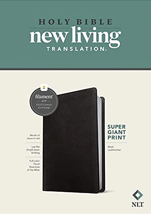 Nlt Super Giant Print Bible, Filament Enabled (Leatherlike, Black, Red Letter)-..