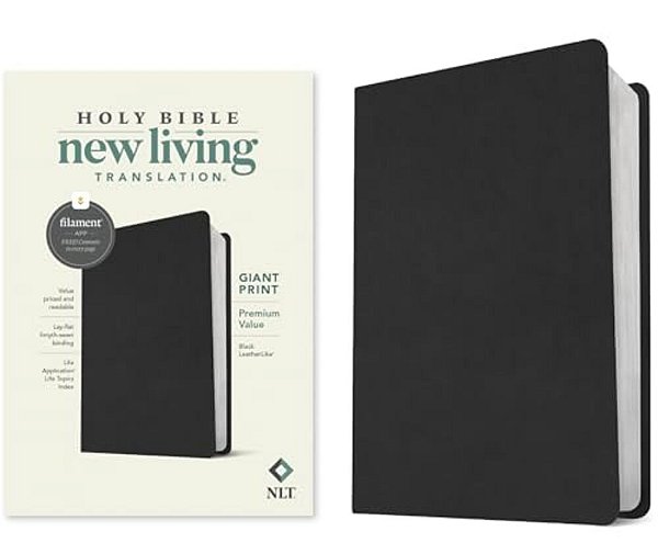 Nlt Giant Print Premium Value Bible, Filament Enabled (Leatherlike, Black)-..