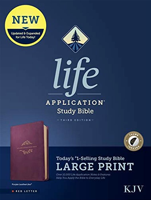 Kjv Life Application Study Bible, Third Edition, Large Print (Leatherlike, Purple, Indexed, Red Letter)-..