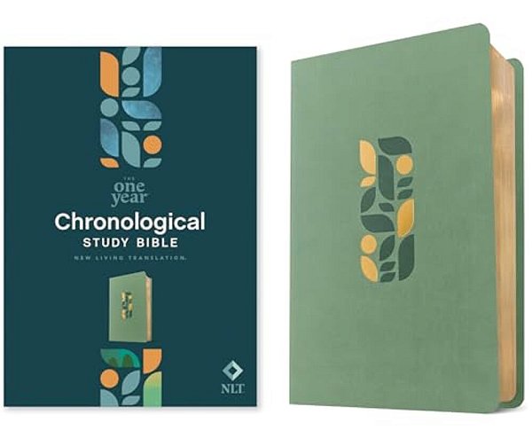 Nlt One Year Chronological Study Bible (Leatherlike, Sage Green Mosaic)-..
