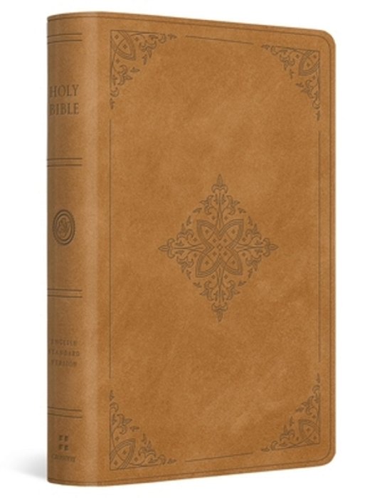 Esv Large Print Bible (Trutone, Nubuck Caramel, Fleur-De-lis Design)-..