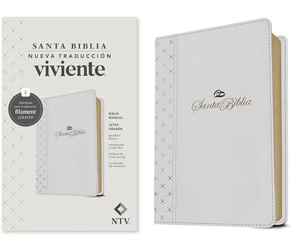 Biblia Manual Ntv, Letra Grande Con Filament (Sentipiel, Blanco, Letra Roja)-..