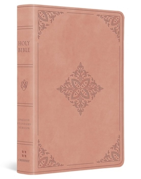 Esv Large Print Value Compact Bible (Trutone, Blush Rose, Fleur-De-lis Design)-..