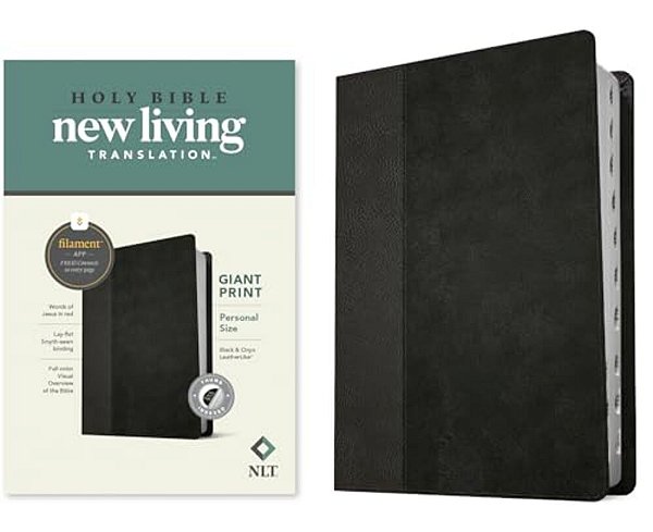 Nlt Personal Size Giant Print Bible, Filament Enabled Edition (Red Letter, Leatherlike, Black/Onyx, Indexed)-..