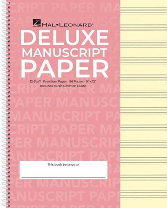 Deluxe Wirebound Premium Manuscript Paper (Pink Cover)-..