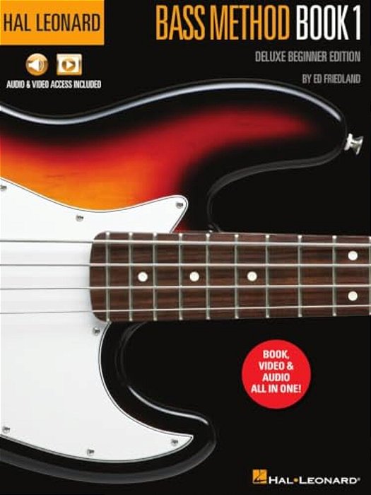 Hal Leonard Bass Method Book 1 - Deluxe Beginner Edition With Access To Audio Examples And Video Lessons Online By Ed Friedland-..