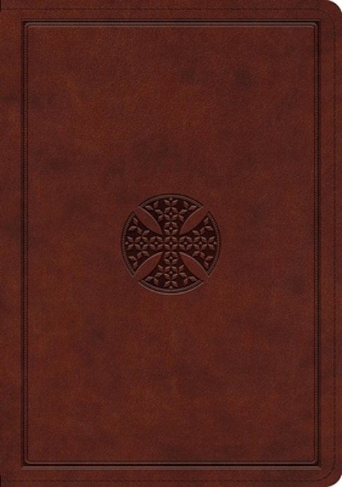 Esv Journaling Bible, Interleaved Edition (Trutone, Mahogany, Mosaic Cross Design)-..