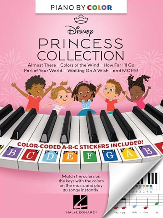 Piano-By-color - Disney Princess Collection: Color-Coded Notation With Matching Stickers Make Playing Songs From Favorite Disney Princeeses Super Easy-..