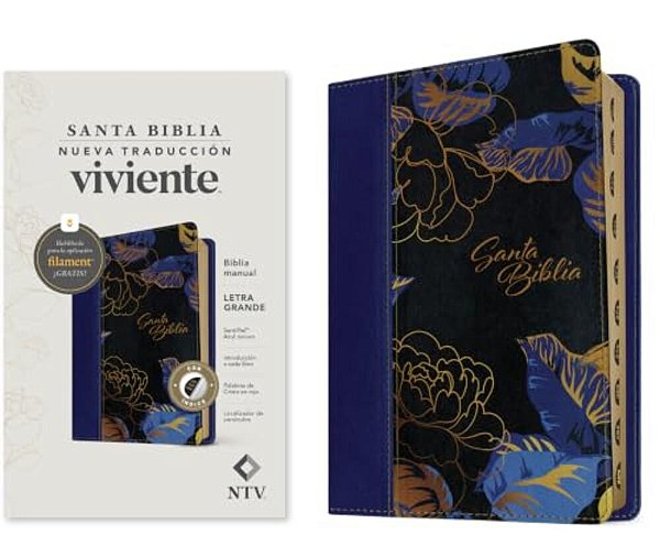 Biblia Manual Ntv, Letra Grande Con Filament (Sentipiel, Azul Oscuro, Índice, Letra Roja)-..