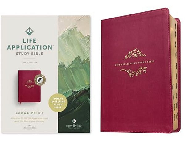 Nlt Life Application Study Bible, Third Edition, Large Print (Red Letter, Leatherlike, Berry, Indexed)-..
