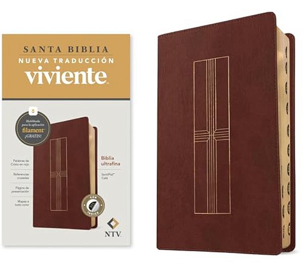 Biblia Ultrafina Ntv, Con Filament (Sentipiel, Café, Índice, Letra Roja)-..