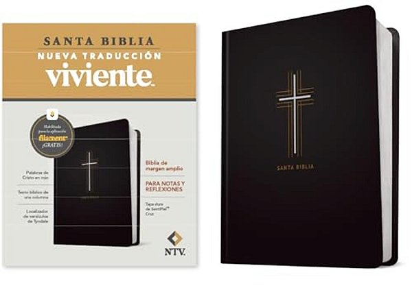 Biblia De Margen Amplio Ntv Con Filament (Tapa Dura De Sentipiel, Cruz, Letra Roja)-..