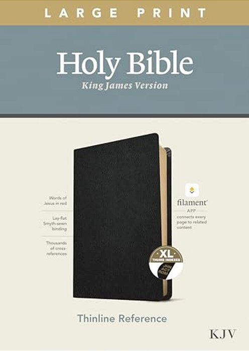Kjv Large Print Thinline Reference Bible, Filament Enabled Edition (Red Letter, Genuine Leather, Black, Indexed)-..