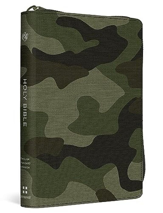 Esv Compact Bible (Canvas With Zipper, Camo Design)-..