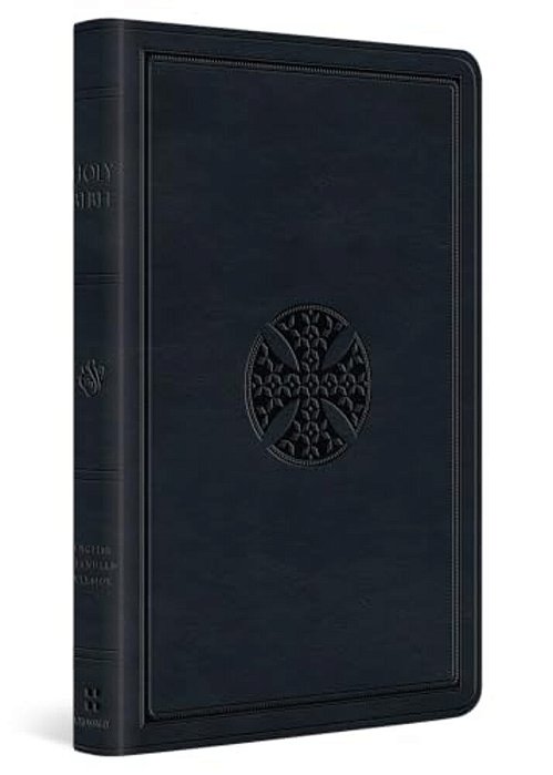 Esv Large Print Value Thinline Bible (Trutone, Navy, Mosaic Cross Design)-..
