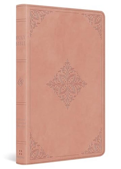 Esv Large Print Value Thinline Bible (Trutone, Blush Rose, Fleur-De-lis Design)-..