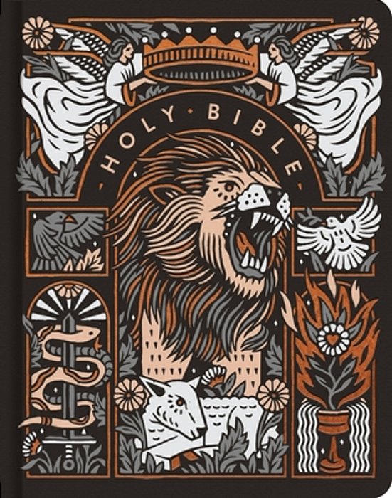 Esv Single Column Journaling Bible, Artist Series, Red Letter (Hardcover, Joshua Noom, The Lion And The Lamb)-..