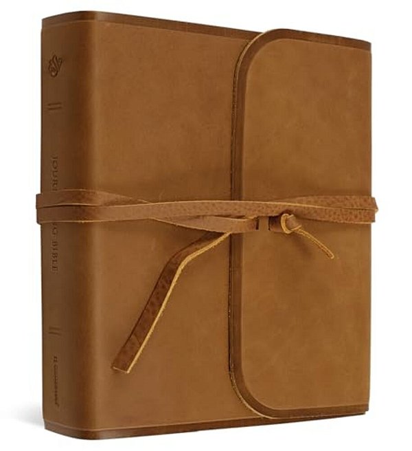 Esv Journaling Bible (Natural Leather, Brown, Flap With Strap)-..