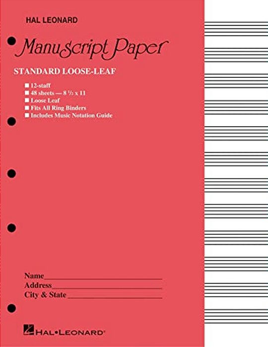 Standard Loose Leaf Manuscript Paper (Pink Cover)-..