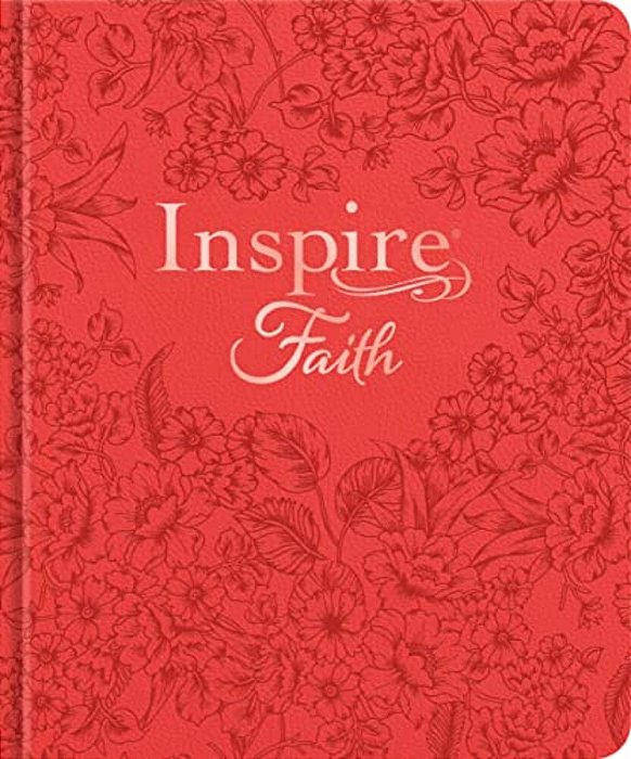 Inspire Faith Bible Nlt, Filament Enabled (Hardcover Leatherlike, Coral Blooms): The Bible For Coloring & Creative Journaling-..