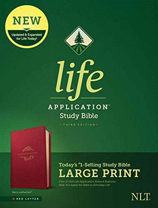 Nlt Life Application Study Bible, Third Edition, Large Print (Red Letter, Leatherlike, Berry)-..