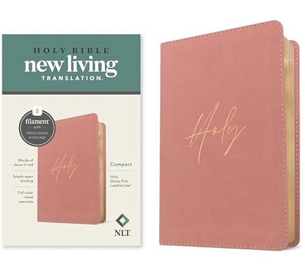 Nlt Compact Bible, Filament Enabled (Leatherlike, Holy Dusty Pink, Red Letter)-..