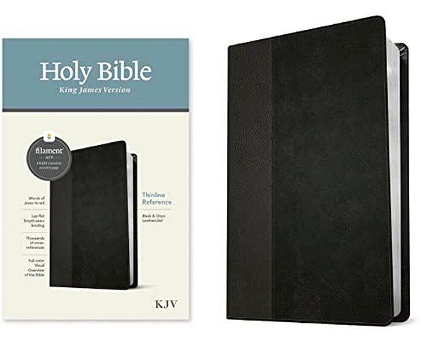 Kjv Thinline Reference Bible, Filament Enabled (Leatherlike, Black/Onyx, Red Letter)-..