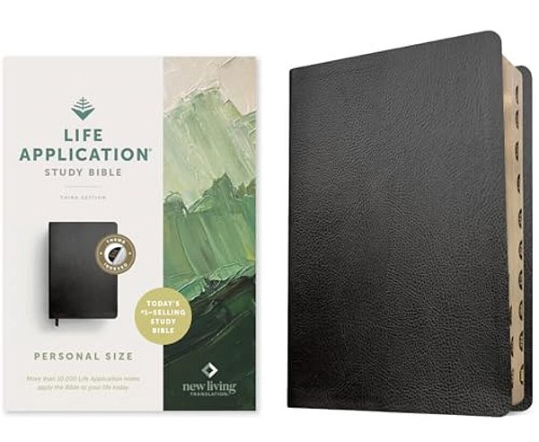 Nlt Life Application Study Bible, Third Edition, Personal Size (Bonded Leather, Black, Indexed, Red Letter)-..