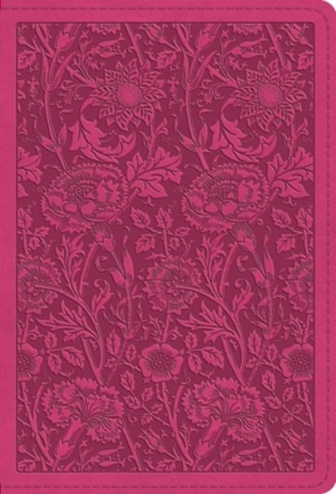 Esv Large Print Compact Bible, Red Letter (Trutone, Berry, Floral Design)-..