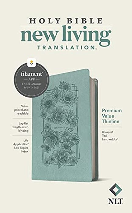 Nlt Premium Value Thinline Bible, Filament Enabled (Leatherlike, Bouquet Teal)-..