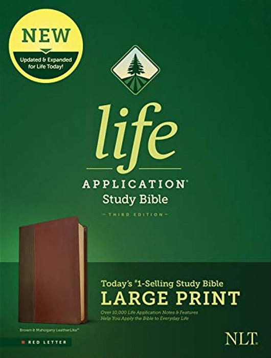 Nlt Life Application Study Bible, Third Edition, Large Print (Red Letter, Leatherlike, Brown/Tan)-..
