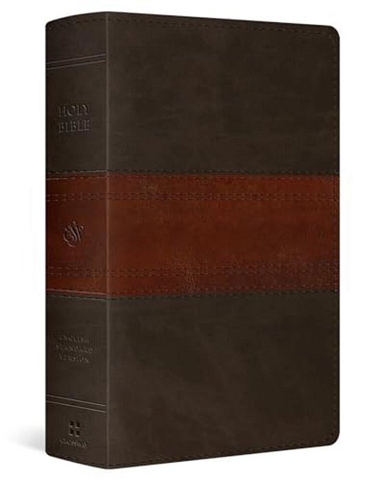 Esv Large Print Personal Size Bible, Red Letter, Thumb Indexed (Trutone, Forest/Tan, Trail Design)-..