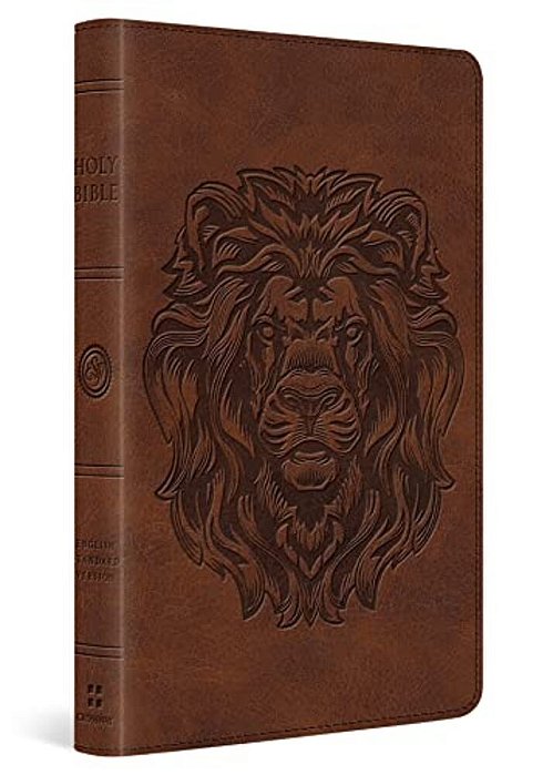 Esv Thinline Bible, Red Letter (Trutone, Brown, Royal Lion Design)-..