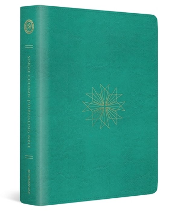 Esv Single Column Journaling Bible (Trutone, Teal, Resplendent Cross Design)-..