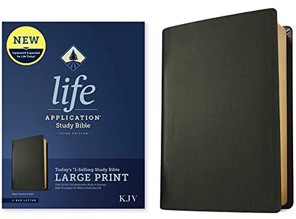 Kjv Life Application Study Bible, Third Edition, Large Print (Genuine Leather, Black, Red Letter)-..