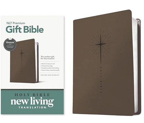 Premium Gift Bible Nlt, Filament Enabled (Leatherlike, Star Cross Taupe, Red Letter)-..