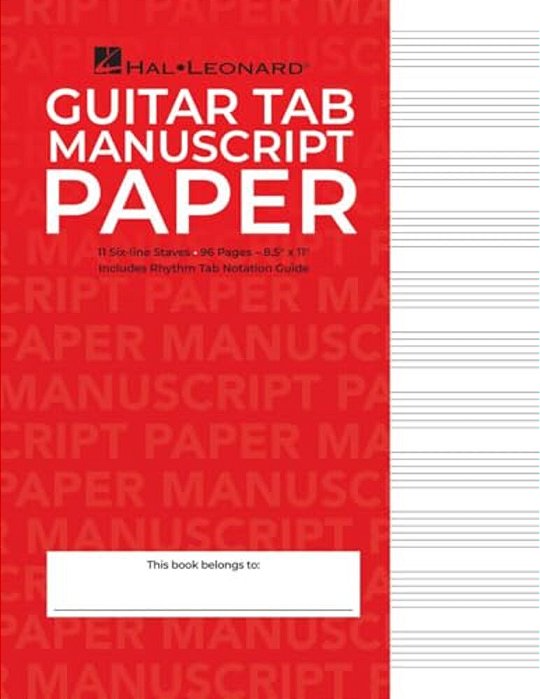 Guitar Tablature Manuscript Paper Wire-Bound Blank Sheet Music Book 11 Tablature Staves Per Page For Guitarists And Composers-..