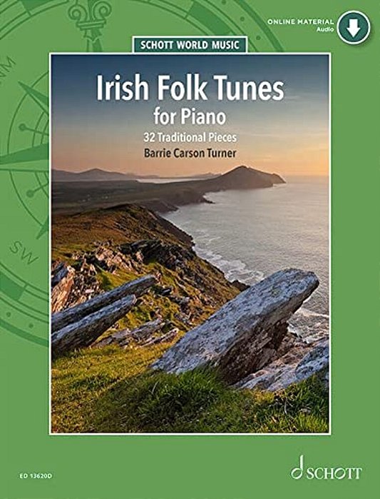 Irish Folk Tunes For Piano- 32 Traditional Pieces Book/Audio Online-..
