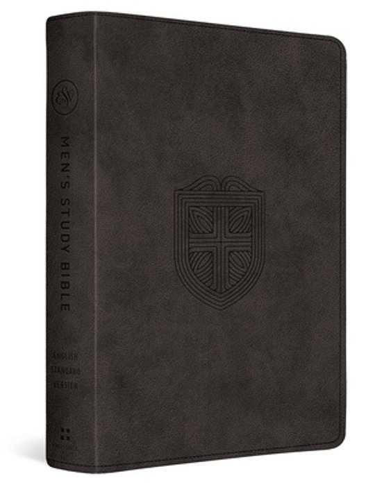Esv Men's Study Bible (Trutone, Charcoal, Shield Design)-..